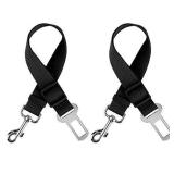 Dog Seat Belt, Seatbelt Adjustable Pet Car Nylon Safety Belt Universal Fit (2 Black Pack)