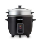 Aroma Housewares ARC-363-1NGB 3 Uncooked/6 Cups Cooked Rice Cooker, Steamer, Multicooker, 2-6 cups, Silver