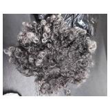 RunM Short Curly Afro Wigs for Black Women Ombre Grey Kinky Curly Hair Wigs with Bangs Synthetic Heat Resistant Full Wigs 14 Inches (Ombre Gray)