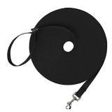 Hi Kiss Dog/Puppy Obedience Recall Training Agility Lead - 15ft 20ft 30ft 50ft 100ft Training Leash - Great for Training, Play, Camping, or Backyard - Black 30ft