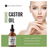 Castor Oil (2oz), USDA Certified Organic, 100% Pure, Cold Pressed, Hexane Free by Kate Blanc Cosmetics. Stimulate Growth for Eyelashes, Eyebrows, Hair. Skin Moisturizer & Hair Treatment Starter Kit