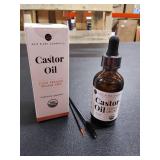 Castor Oil (2oz), USDA Certified Organic, 100% Pure, Cold Pressed, Hexane Free by Kate Blanc Cosmetics. Stimulate Growth for Eyelashes, Eyebrows, Hair. Skin Moisturizer & Hair Treatment Starter Kit
