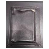 XIAOZHI Black Leather Portfolio with Notepad Space for 10.2-inch / 10.5-inch / 11-inch iPad, Padfolio Case Business Zippered Organizer Document Folder with Letter Size Notepad Holder