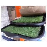 Ottomanson PET800-12X28 Training Pad, Green Artificial Grass Bathroom Mat Small Pets-Portable Puppy Potty Trainer for Indoor and Outdoor Use Easy to Clean, 12" x 28"
