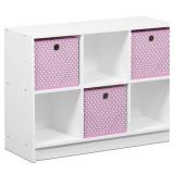 Furinno Basic 6 Cube Storage Organizer Bookcase Storage with Bins, Multiple Colors