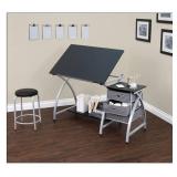 Studio Designs - Comet Center Craft Desk - Silver/Black