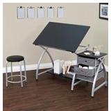 Studio Designs - Comet Center Craft Desk - Silver/Black