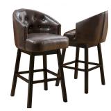 Ogden 31-inch Bonded Leather Swivel Barstool (Set of 2) by Christopher Knight Home- Retail:$289.99