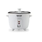 Aroma 6 Cup Non-Stick Pot Style White Rice Cooker, 3 Piece