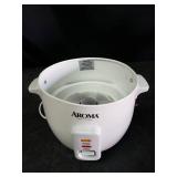 Aroma 6 Cup Non-Stick Pot Style White Rice Cooker, 3 Piece