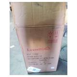 2-Piece Gray Metal Floor Planters