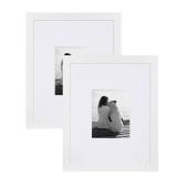 DesignOvation Museum 14x18 matted to 11x14 Wood Picture Frame, Set of 2