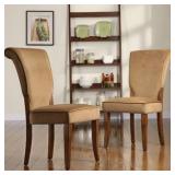 Tribecca Home Andorra Peat Velvet Upholstered Dining Chair by (Set of 2)