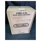 Case of 6 Sterilite 30 Quart Ultra Latch Boxes
