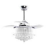 Chrome 36-inch Crystal 3-Blade Ceiling Fan with Remote - N/A- Retail:$166.49