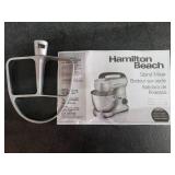Hamilton Beach 63391 Stand Mixer, 7 Speeds with Whisk, Dough Hook, Flat Beater Attachments, 4 Quart, Black