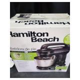 Hamilton Beach 63391 Stand Mixer, 7 Speeds with Whisk, Dough Hook, Flat Beater Attachments, 4 Quart, Black