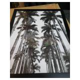 Matte Black Framed Portrait of Palm Trees 30"x24"