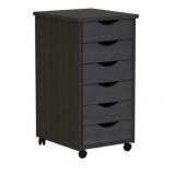 Adeptus 6 Drawer Roll Cart - Black