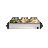 Proctor Silex Triple Buffet Server - STAINLESS STEEL