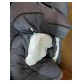 FurHaven Pet Dog Bed Deluxe Orthopedic Faux Fur & Suede L-Shaped Chaise Couch Pet Bed for Dogs & Cats, Stone Gray, Jumbo