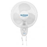 Hurricane Wall Mount Fan - 12 Inch, Supreme Series, Wall Fan with Side to Side 90 Degree Oscillation, 3 Speed Settings, Adjustable Tilt - ETL Listed, White