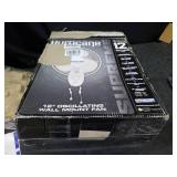 Hurricane Wall Mount Fan - 12 Inch, Supreme Series, Wall Fan with Side to Side 90 Degree Oscillation, 3 Speed Settings, Adjustable Tilt - ETL Listed, White