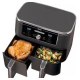 Ninja - Foodi 6-in-1 10-qt. XL 2-Basket Air Fryer with DualZone Technology - Grey