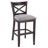 Walnut Finish X-back Upholstered Seat Counter Stool- Retail:$116.49