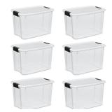 Case of 6 Sterilite 30 Quart Ultra Latch Boxes