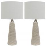 Twin Jameson Table Lamps, Ivory