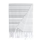 Hammock Pestemal Turkish Towel, Gray and White Stripes