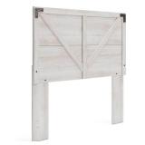 Shawburn Distressed Whitewash Farmhouse Panel Full Headboard- Retail:$167.99