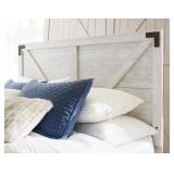 Shawburn Distressed Whitewash Farmhouse Panel Full Headboard- Retail:$167.99