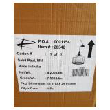 Thalia River of Goods Brass Metal and Clear Glass Pendant Lamp - 10" x 10" x 12/71"- Retail:$86.99