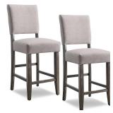 Heather Grey Upholstered Counter Height Stool (Set of 2)- Retail:$183.99