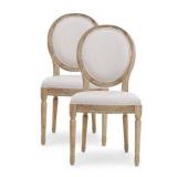 Phinnaeus French Country Fabric Dining Chairs (Set of 2) by Christopher Knight Home
