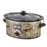 Weston 03-2100-RE 5 qt. Realtree Edge Slow Cooker with Lid Latch Strap