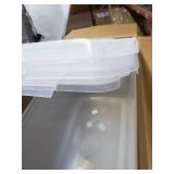 Rubbermaid 12 Gallon Storage Container, Clear Plastic, pack of 4