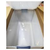 Rubbermaid 12 Gallon Storage Container, Clear Plastic, pack of 4