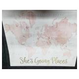 Stupell Home Decor Girls World Map, Canvas