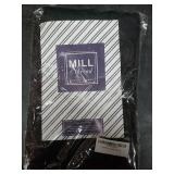 Mill Thread Large Blackout Curtains, Black, Pair of 2