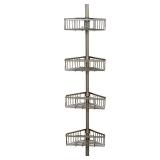 Zenna Home Tension Pole Shower Caddy, Satin Nickel