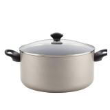 Farberware Cookware Aluminum Nonstick Stockpot with Lid, 10.5-Quart, Champagne