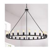 The Gray Barn Liam 24-light 48-inch Round Wagon Wheel Chandelier- Retail:$382.49