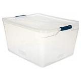 Rubbermaid 12 Gallon Storage Container, Clear Plastic, pack of 4