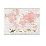 Stupell Home Decor Girls World Map, Canvas