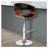Armen Living Paris Swivel Barstool In Black Faux Leather And Chrome Finish