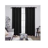 Mill Thread Large Blackout Curtains, Black, Pair of 2