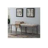 Jack Tufted Beige Upholstered Wood Leg Bench - Retail:$175.00